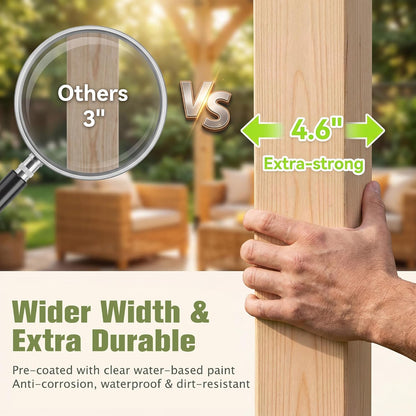 10' X 12' Wooden Gazebo,Patio Hardtop Gazebo Wood,Diy Color Permanent Pavilion with Galvanized Steel Double Metal Roof for Backyard, Deck(Windproof, Snow-Load Bearing, Waterproof, Rustproof)