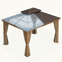 12-Ft X 16 Gazebo Brown Gazebo with Hardtop Roof (Screen Included) — How It Works