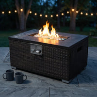 32 In. Propane Fire Pit Table, 40,000 BTU Auto-Ignition Gas Fire Table for outside Patio — Studio Shot