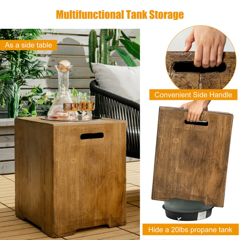 2 Piece Outdoor Propane Fire Pit Table Set