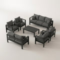 Aluminum Patio Furniture Set Designed for All-Weather Use, 7 Piece Metal Frame, Waterproof Covers, Cushions